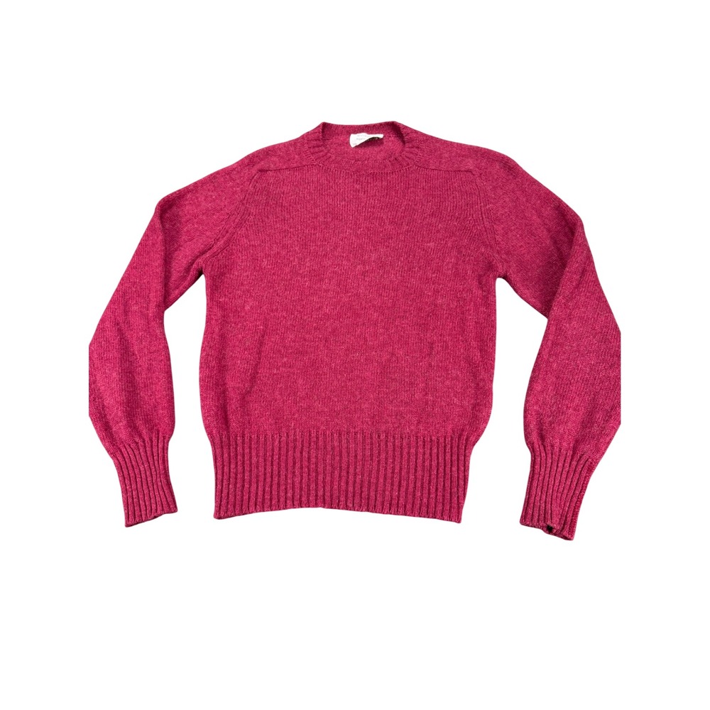 Vintage Robert Bruce Wool-O-Mist Magenta Pink Wool Crewneck Sweater Mens M USA